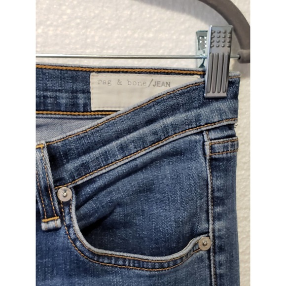 Rag & Bone Straight Leg Jeans in Clean La Paz Frayed Hem Blue Women's Size 29 - Picture 3 of 12
